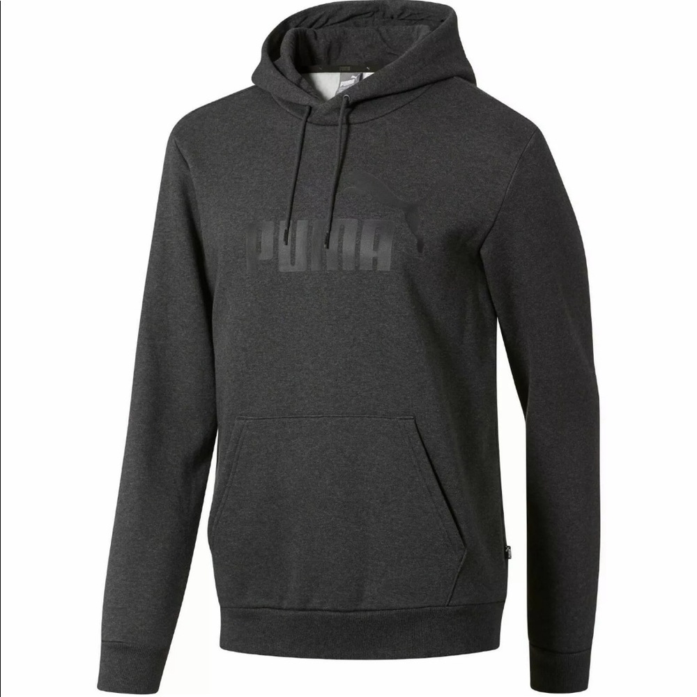 Men's Puma Essentials Big Logo Hoodie Dark Grey